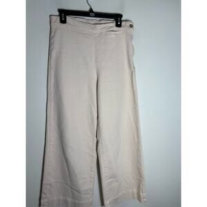 Pilgro Cream Colored Cotton Blend Denim Like Wide Leg Pants Sz 30